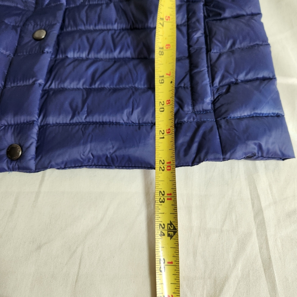 Lands End Elegant Blue Quilted Down  Puffer Jacket Small Winter - Picture 12 of 13